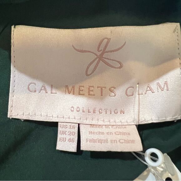 Gal Meets Glam Alina Jumpsuit Hunter Green Lace Back Detail size 16 - Picture 3 of 13